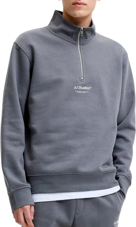 JACK & JONES ESSENTIALS relaxed fit sweater met print grijsblauw - Foto 7