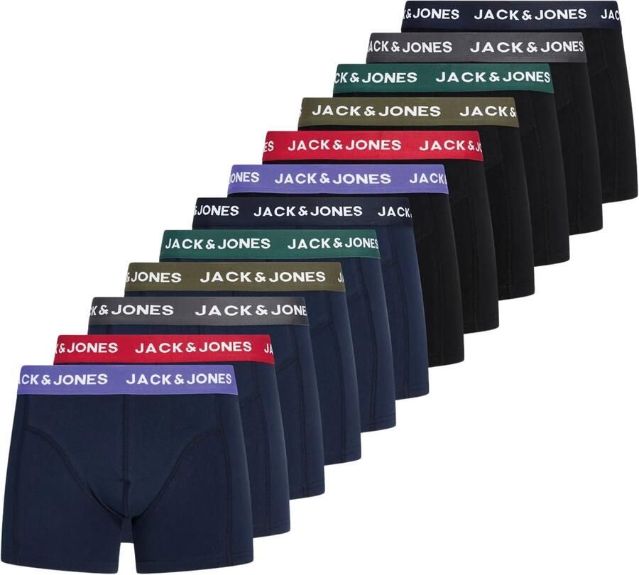 JACK & JONES boxershorts donkerblauw zwart (set van 12) - Foto 2