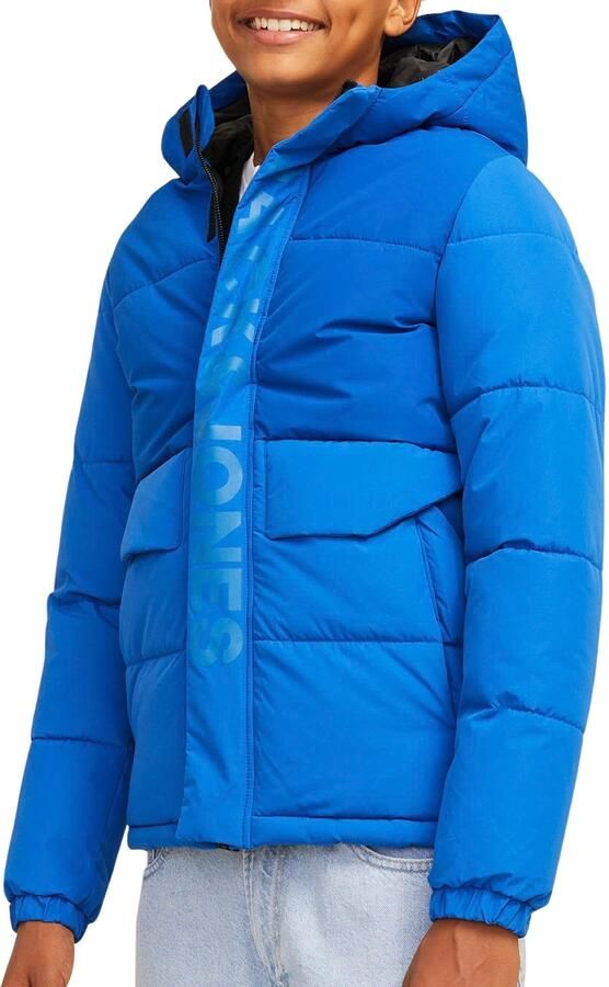 JACK & JONES JUNIOR gewatteerde winterjas JCOSPEED kobaltblauw