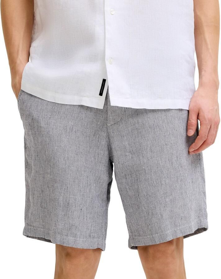 JACK & JONES PANTS STUDIO JPSTACE tapered chino short met linnen blauw - Foto 4