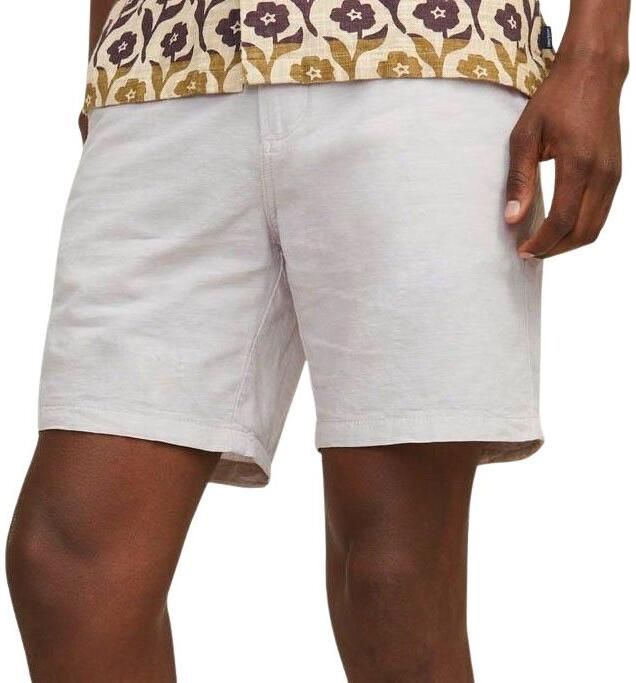 JACK & JONES PANTS STUDIO linnen regular chino short JPSTACE lichtgrijs - Foto 5