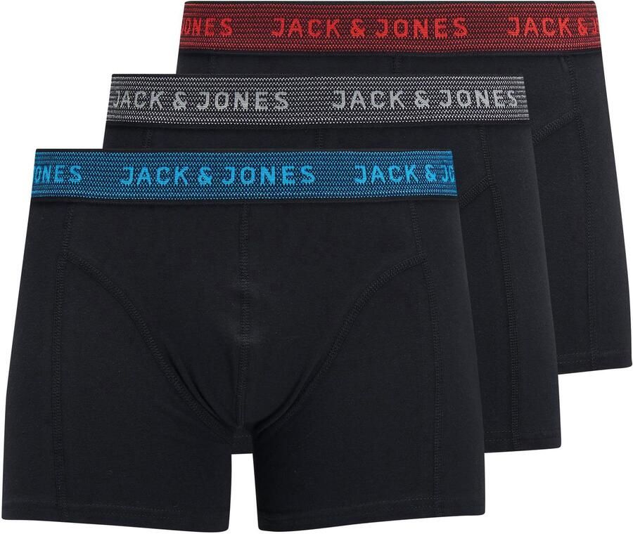 Jack & jones JUNIOR boxershort set van 3 zwart multi Jongens Stretchkatoen 152