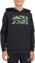 Jack & jones JUNIOR hoodie JJMILES met logo zwart Sweater Logo 128 - Thumbnail 2