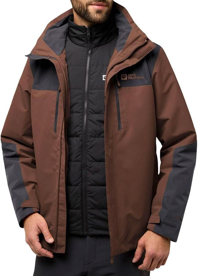 Jack Wolfskin Functioneel 3-in-1-jack JASPER 3IN1 JKT M 3in1 waterdicht overgangsjas