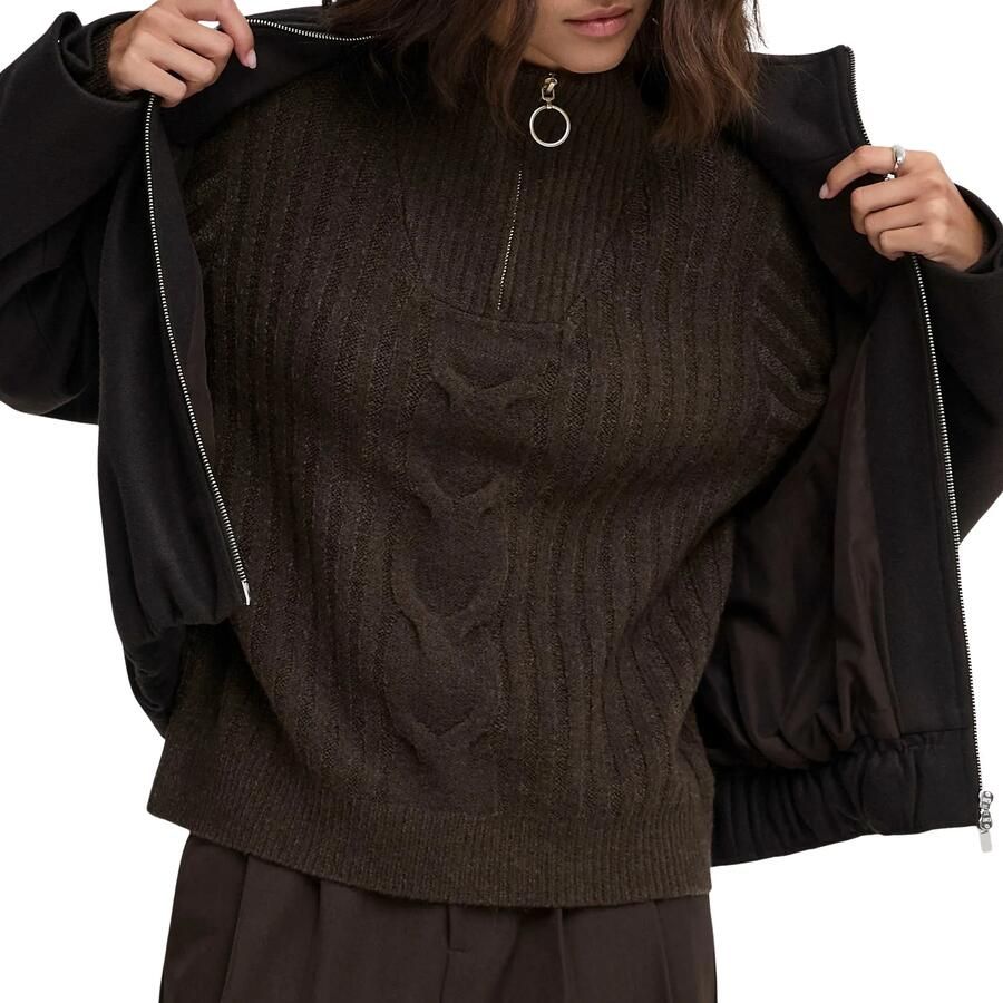 JDY Andrea Zip Cable Sweater Dames