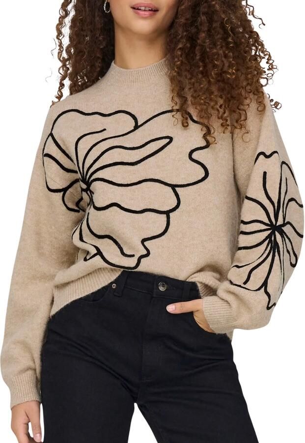 JDY Gebreide trui JELLA L S FLOWER PULLOVER KNT NOOS - Foto 4