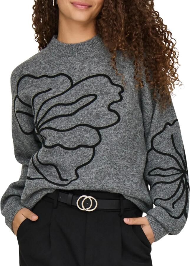 JDY Gebreide trui JELLA L S FLOWER PULLOVER KNT NOOS - Foto 4