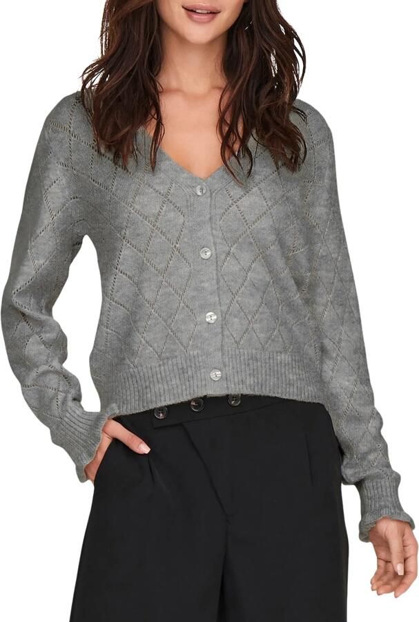 JDY Vest LETTY L S V-NECK STRUC CARDI KNT NOOS