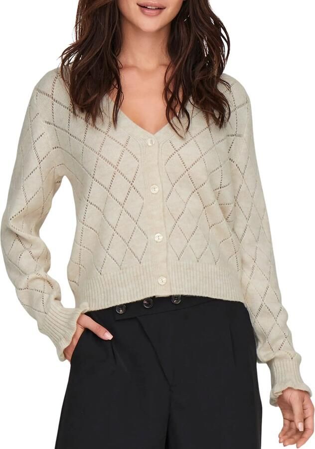 JDY Vest LETTY L S V-NECK STRUC CARDI KNT NOOS - Foto 6