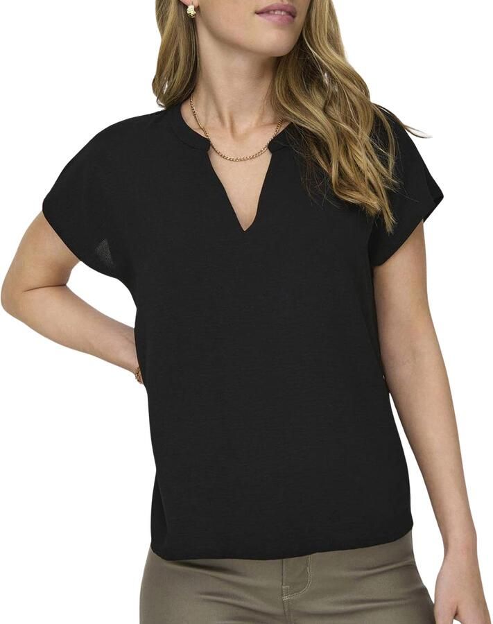 JDY geweven top LION met textuur zwart