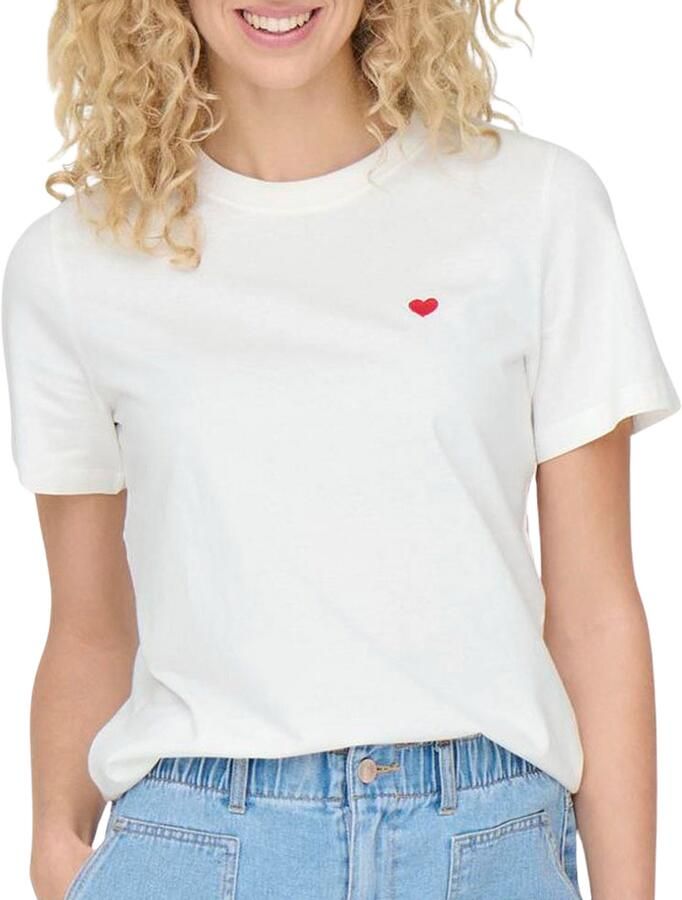 Jacqueline de Yong Dames Katoenen T-shirt Lente Zomer Collectie White Dames - Foto 6