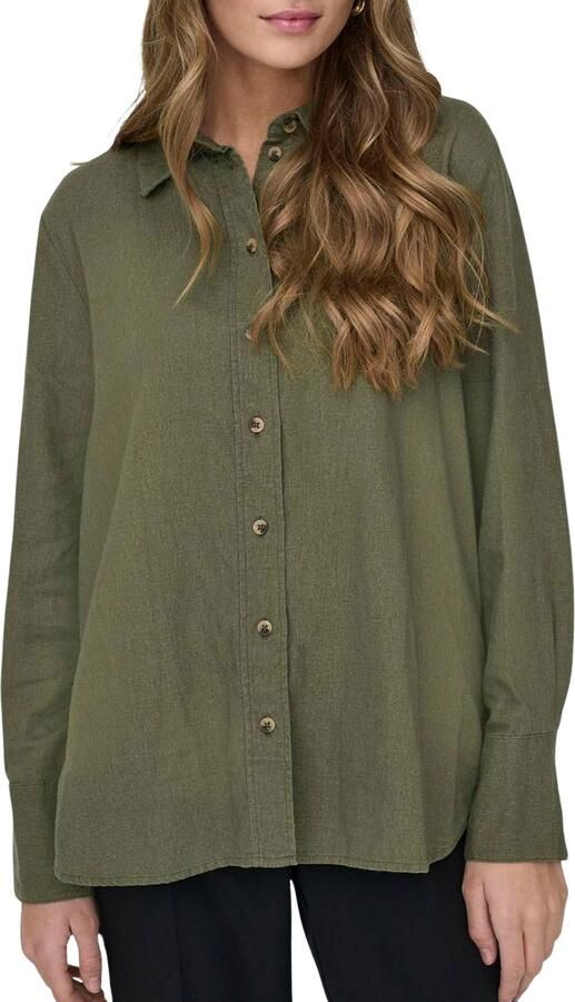 JDY Overhemdblouse SAY L S LINEN LOOSE SHIRT WVN NOOS - Foto 3