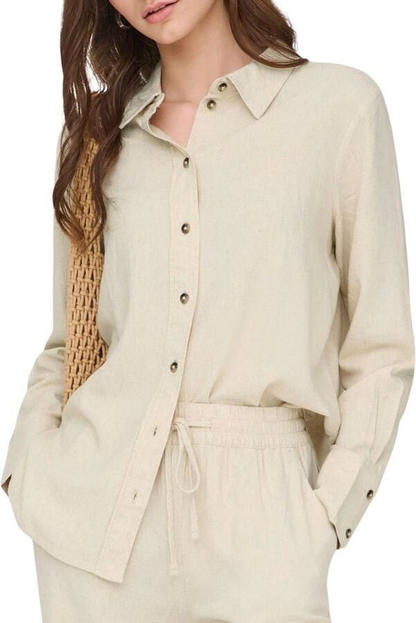JDY Overhemdblouse SAY L S LINEN LOOSE SHIRT WVN NOOS