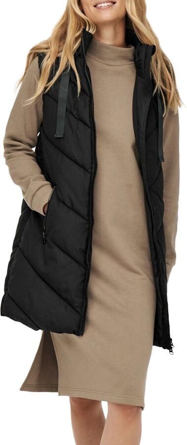JDY Skylar Padded Hooded Waistcoat Bodywarmer Dames