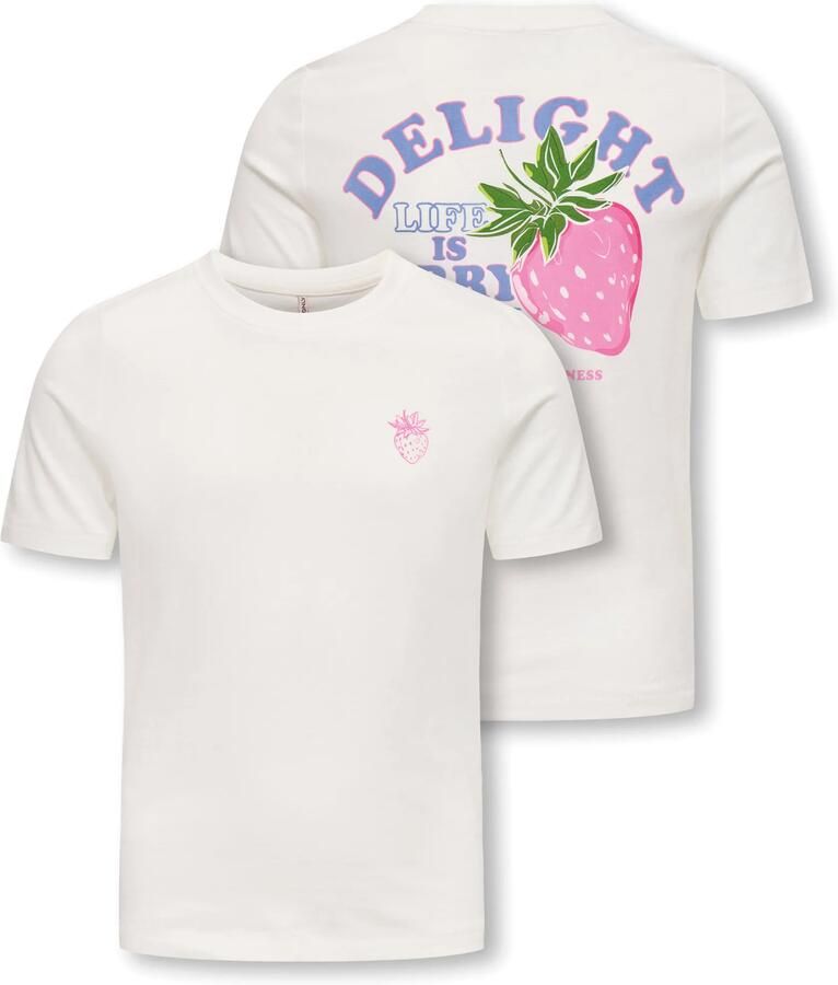 ONLY KIDS GIRL T-shirt met backprint wit - Foto 4