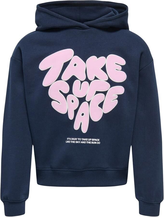ONLY KIDS GIRL hoodie met print donkerblauw