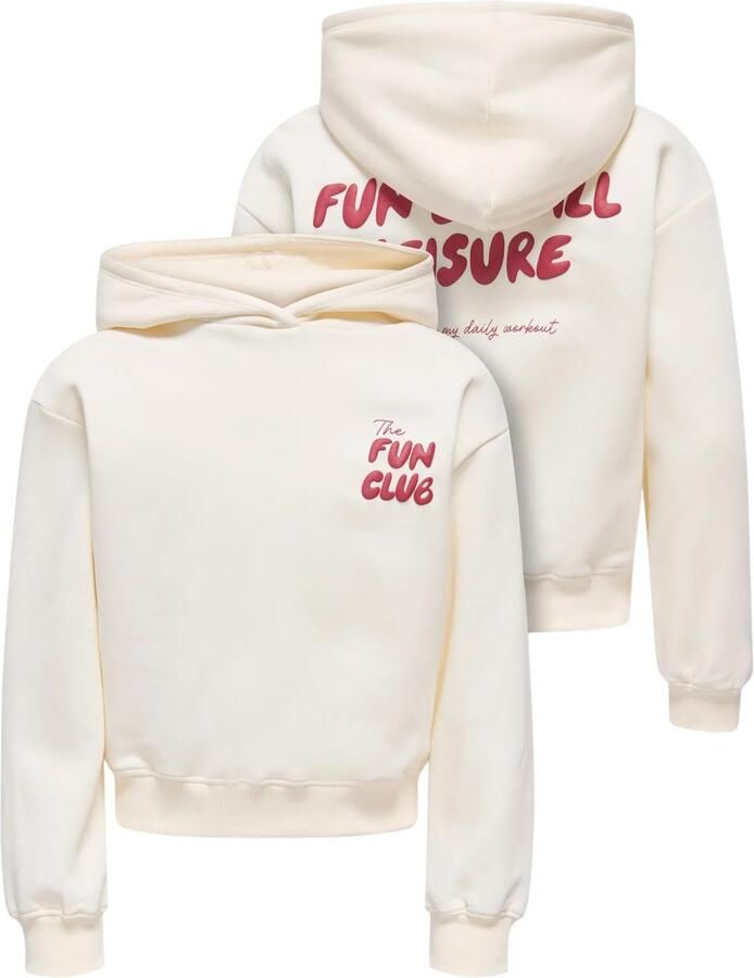 ONLY KIDS GIRL hoodie met backprint ecru - Foto 3