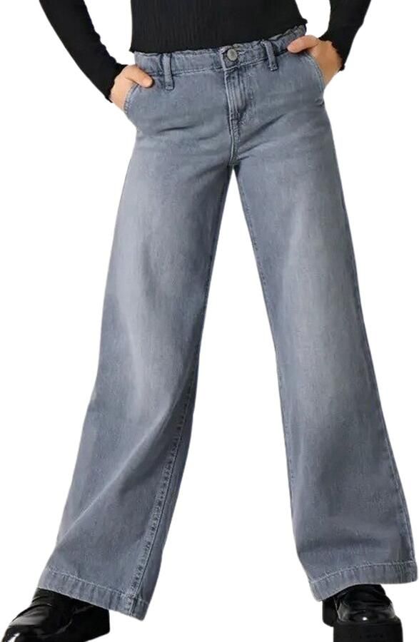 Only KIDS GIRL wide leg jeans medium grey denim Grijs Meisjes Katoen Effen 116 - Foto 2
