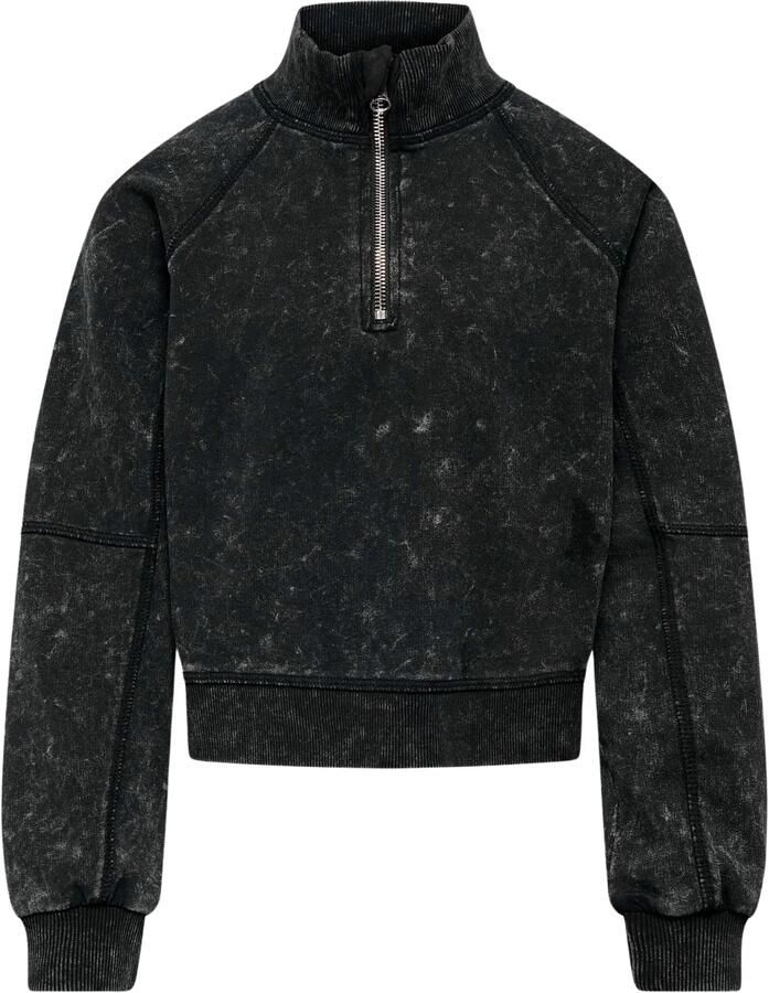 Only KIDS GIRL sweater KOGDONNA verwassen zwart Effen 146 152