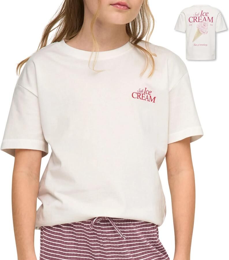 ONLY KIDS GIRL T-shirt met backprint wit - Foto 4