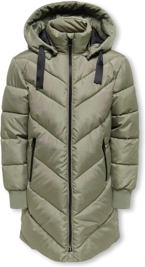 ONLY KIDS GIRL gewatteerde winterjas grijsgroen - Foto 3