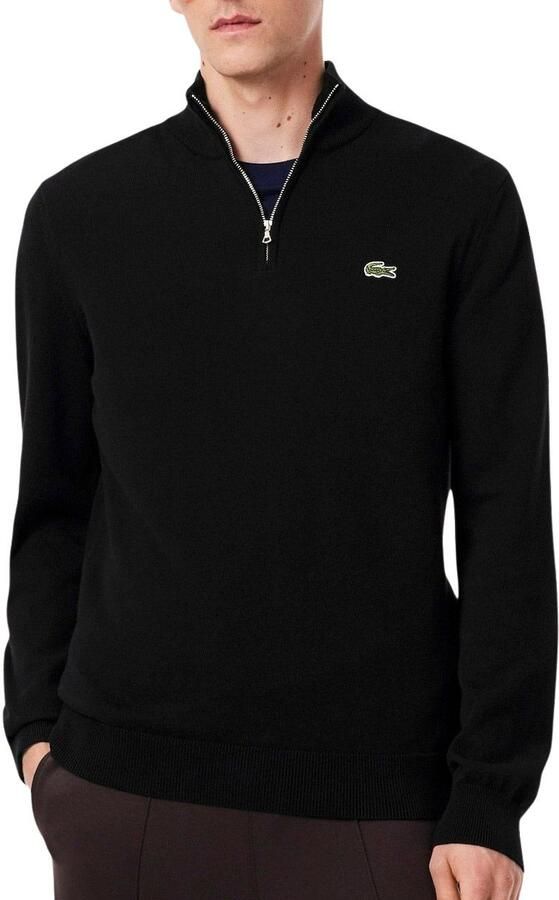 Lacoste Organische Katoen Zip-Up Sweater Black Heren