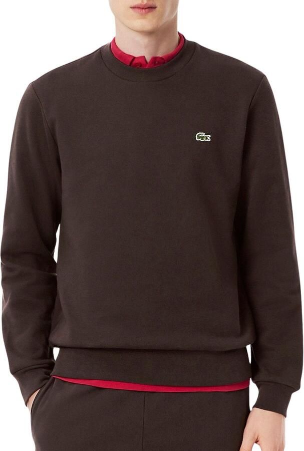 LACOSTE Heren Truien & Vesten Classic Fit Brushed Fleece Sweatshirt Bruin - Foto 5