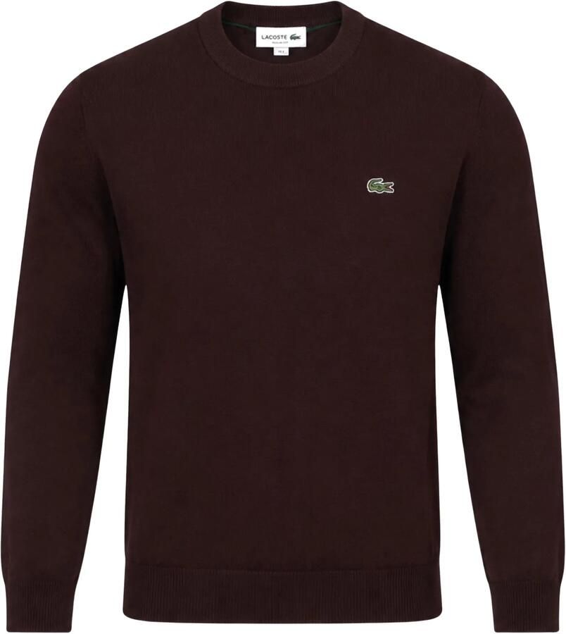 Lacoste regular fit gebreide trui roodbruin - Foto 2