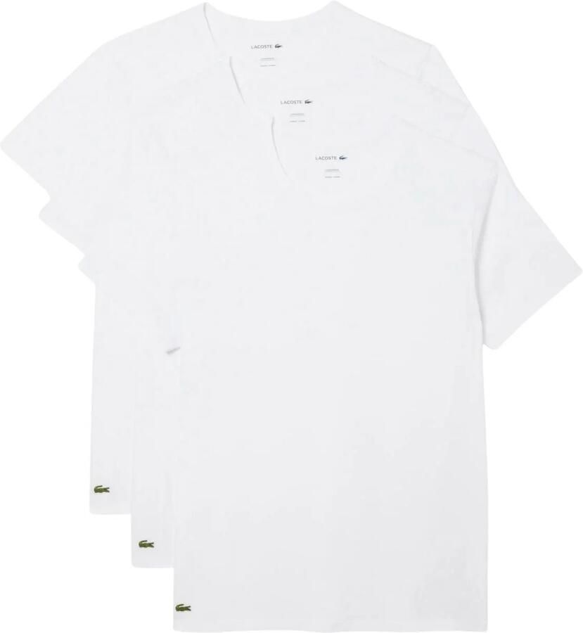 Lacoste T-shirt 3 Pack Lounge Cotton T-Shirts White White White