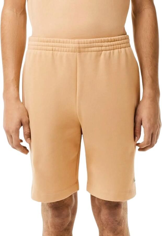 Lacoste Beige Katoenen Shorts met Krokodil Borduurwerk Beige Heren