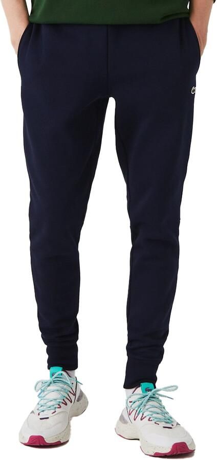 Lacoste Slim Fit Katoenen Sweatpants met Elastische Tailleband en Geborduurde Krokodil Blue Heren