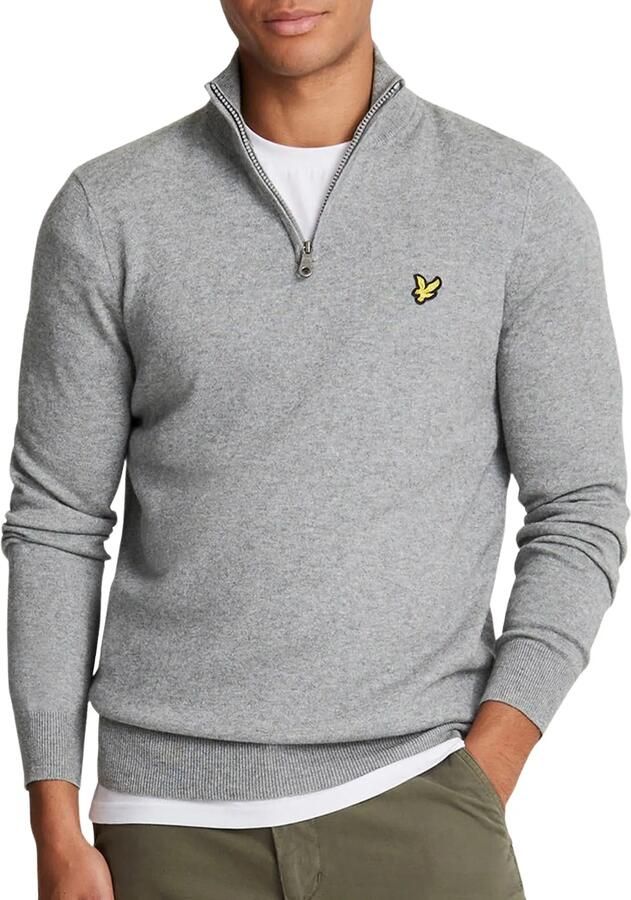 Lyle & Scott Trui Lyle & Scott Lyle Scott Half Zip Pullover Merinowol Grijs - Foto 3