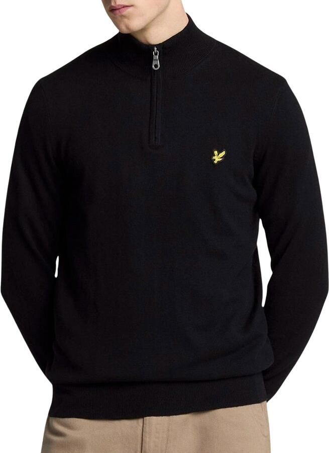Lyle & Scott Trui Lyle & Scott KN2112VC CTTN MERINO QRTR ZIP JUMP-Z865 JET BLACK