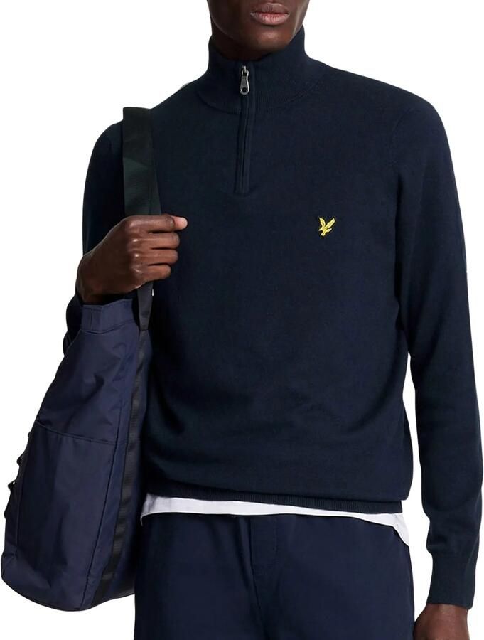 Lyle & Scott Trui Lyle & Scott KN2112VC CTTN MERINO QRTR ZIP JUMP-Z271 DARK NAVY - Foto 8