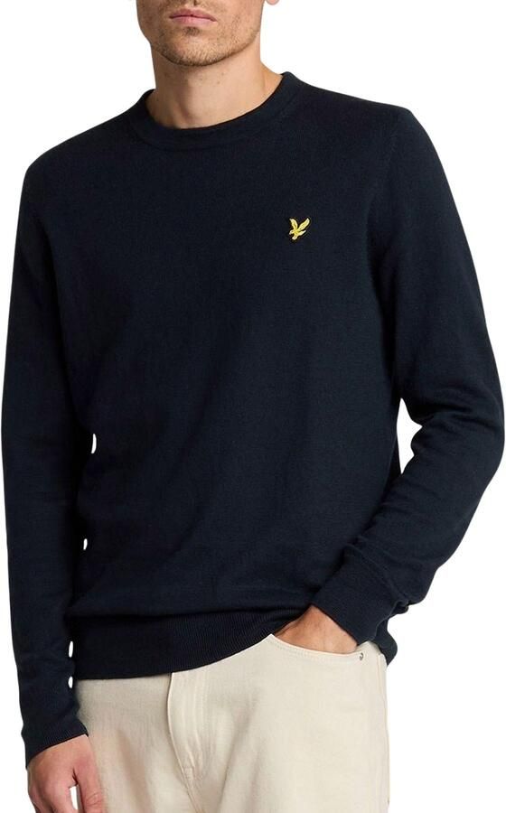 LYLE & SCOTT Heren Truien & Vesten Cotton Merino Crew Neck Jumper Donkerblauw