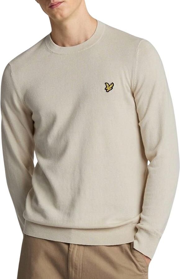 Lyle & Scott Beige Gebreide Trui Herfst Winter Mannen Beige Heren