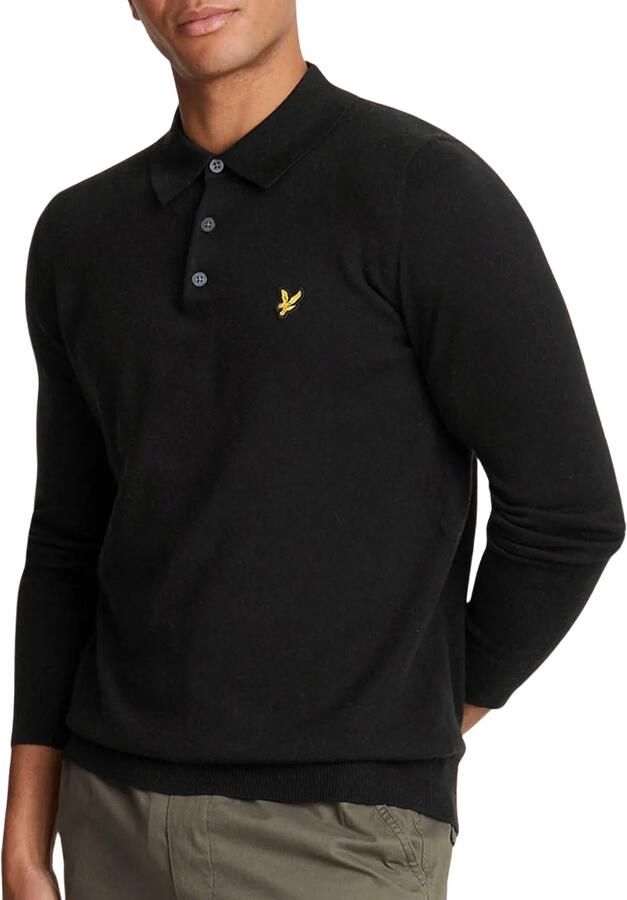 Lyle & Scott Polo Shirt Lange Mouw Lyle & Scott Lange mouwen Merino gebreide poloshirt - Foto 3