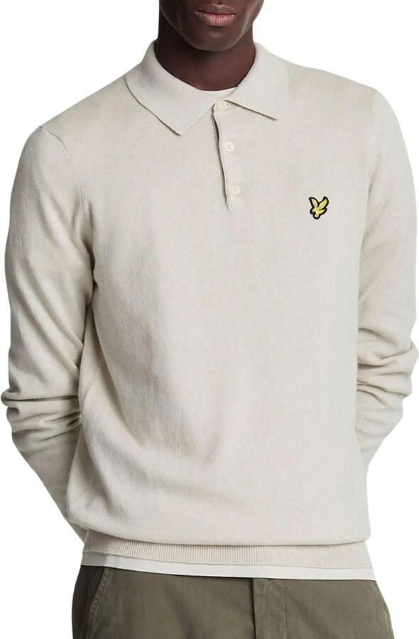Lyle & Scott Polo Shirt Lange Mouw Lyle & Scott Katoenen Merino Gebreid Poloshirt Met Lange Mouwen - Foto 2