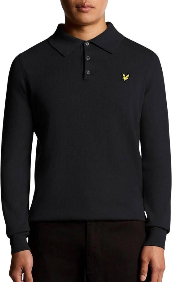Lyle & Scott Polo Shirt Lange Mouw Lyle & Scott KN2113V COTTON MERINOS POLO-Z271 DARK NAVY - Foto 2
