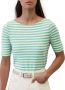 Marc O'Polo gestreept T-shirt turquoise wit - Thumbnail 2