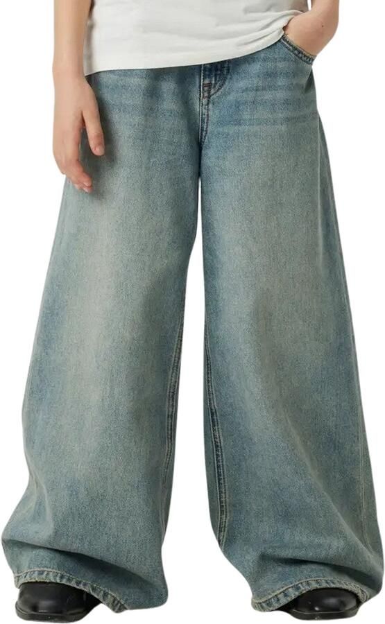 NAME IT KIDS wide leg regular waist jeans medium blue denim - Foto 8