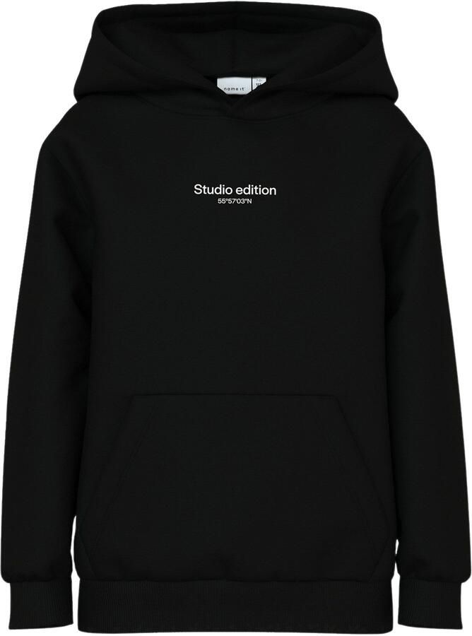 Name it KIDS hoodie met tekst zwart Sweater Tekst 146 152