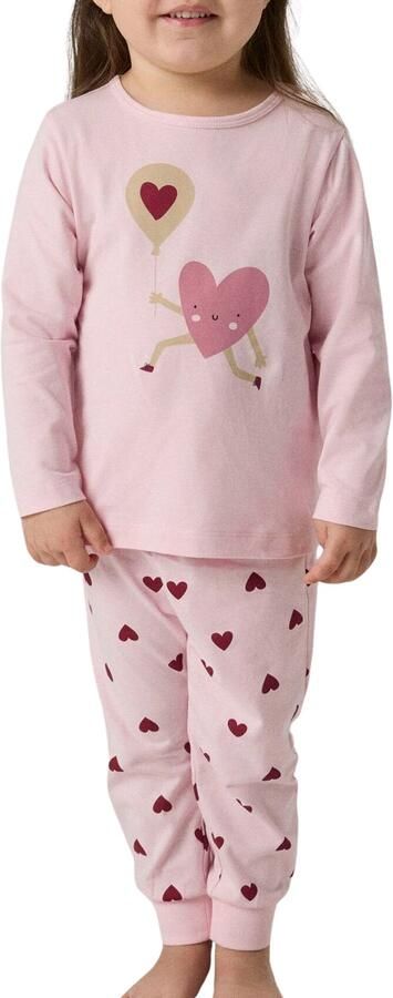 NAME IT MINI pyjama met hartjes roze donkerrood - Foto 4