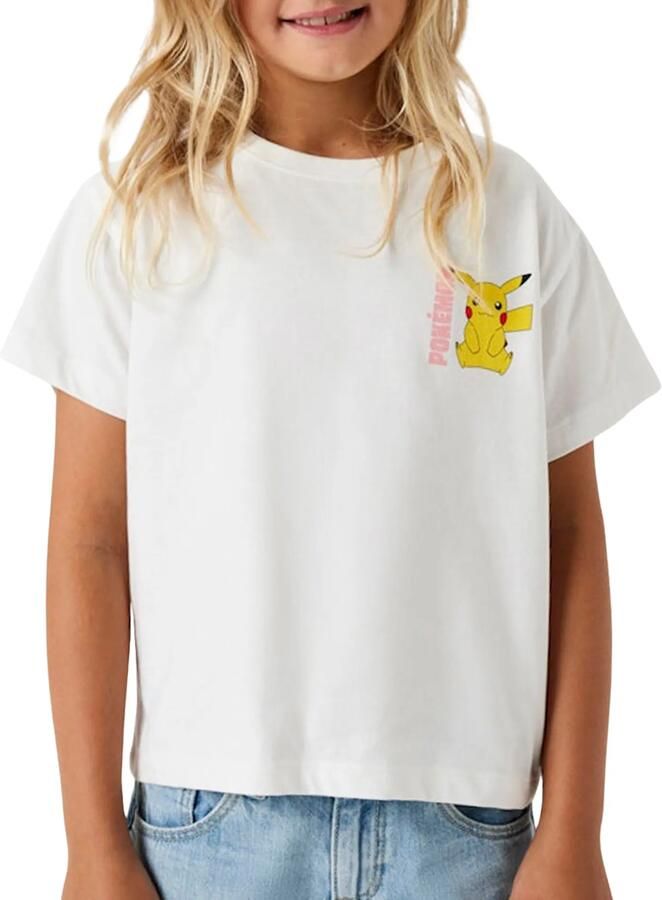 Name It T-shirt NKFDYPPI POKEMON SS RLX TOP NOOS SKY met geweldig pokémon borst- en groot rugmotief