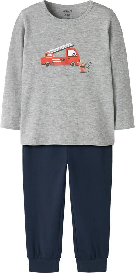 NAME IT MINI pyjama grijs melange donkerblauw - Foto 4