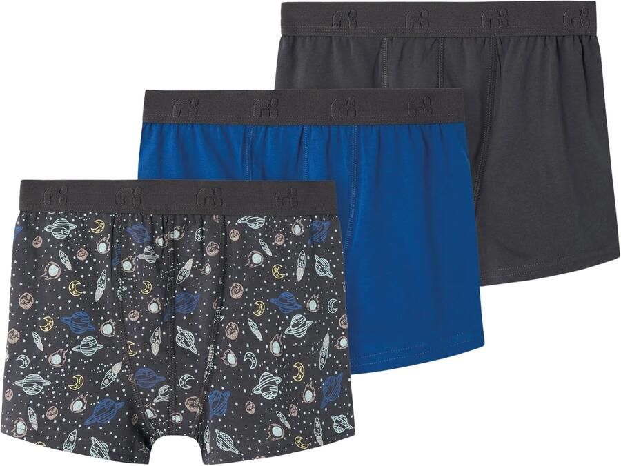 NAME IT KIDS boxershort Iron Space set van 3 donkergrijs blauw - Foto 5