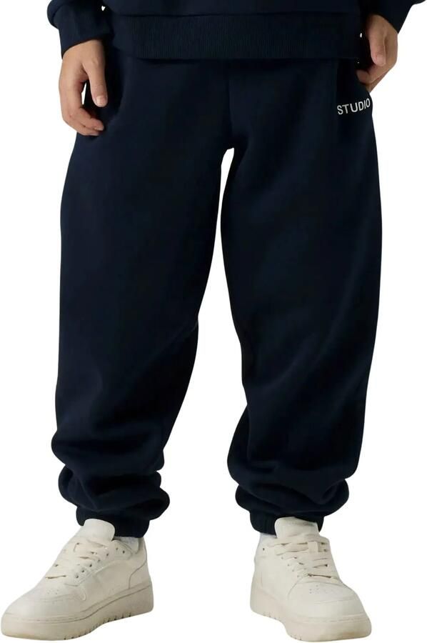 NAME IT KIDS joggingbroek met tekstprint donkerblauw