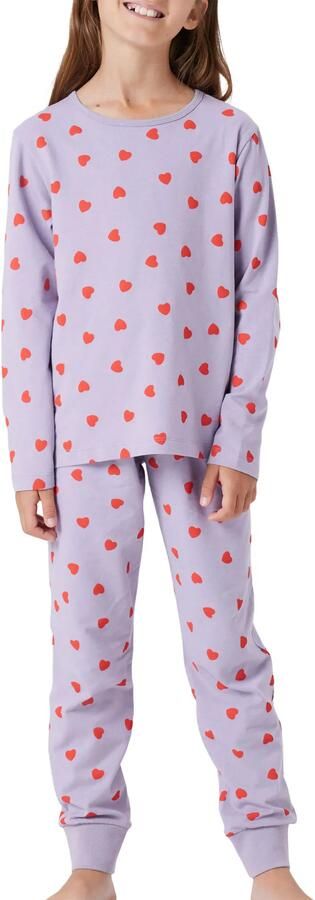 NAME IT KIDS pyjama met hartjes print paars - Foto 3