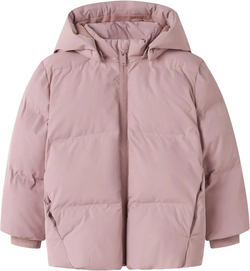 NAME IT MINI pufferjas lichtroze Polyester Capuchon Effen