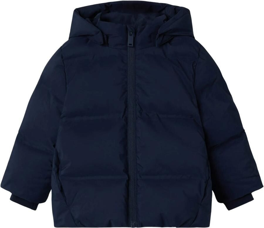 NAME IT MINI gewatteerde jas donkerblauw Polyester Capuchon